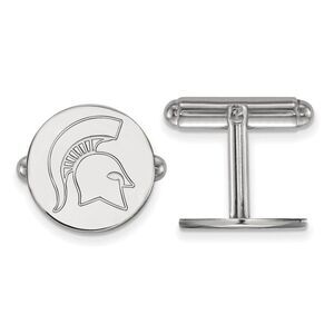 Sterling Silver Michigan State University Mascot Cuff Links